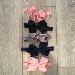 NEW baby girl hair bow headbands lot 5 bundle